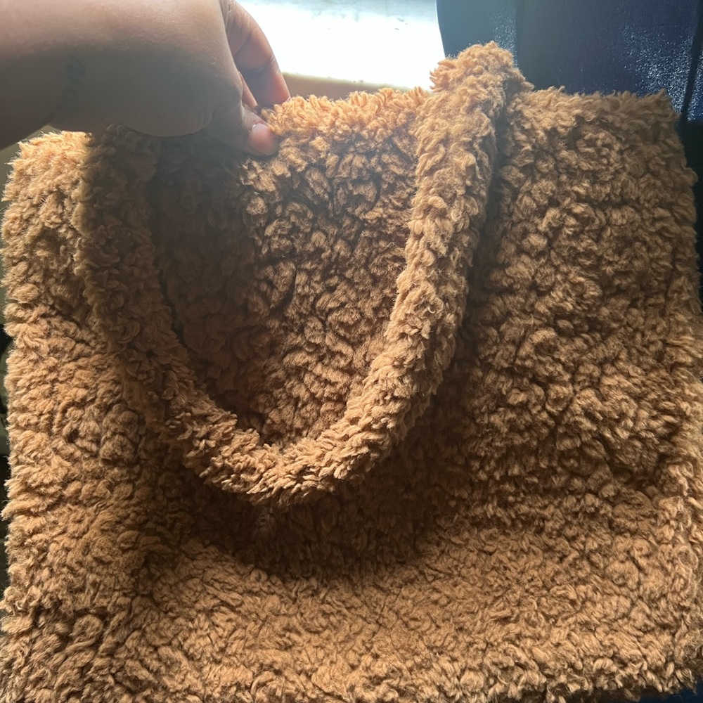 Cozy Tan Faux Fur Tote Bag